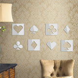 Espejo de bricolaje etiqueta de la pared moderno diseño de póquer calcomanía decoraciones para el hogar fresco diy tatuajes de pared de vinilo pegatinas decoración para el hogar navidad E5M1