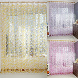 1 unids cortina Rústico Romántico Cortina de Tul Elegante Patrón de Hoja Ventana Cortinas de Pantalla Diseño de Hoja Rural Cortina de Voile 1 m * 2 m