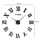3D DIY Reloj de Pared Grande Reloj Decorativo Moderno Diseño Espejo Etiqueta de Metal Relojes Grandes Numeral Romano Escalas Decoración Para El Hogar