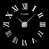 3D DIY Reloj de Pared Grande Reloj Decorativo Moderno Diseño Espejo Etiqueta de Metal Relojes Grandes Numeral Romano Escalas Decoración Para El Hogar