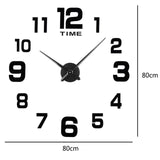 3D DIY Reloj de Pared Grande Reloj Decorativo Moderno Diseño Espejo Etiqueta de Metal Relojes Grandes Numeral Romano Escalas Decoración Para El Hogar