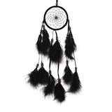 Hecho a mano Atrapasueños Pluma Negro Diseño de Encaje Indio Dream Catcher Grano Home Bar Colgando Decoración Ornamento E5M1
